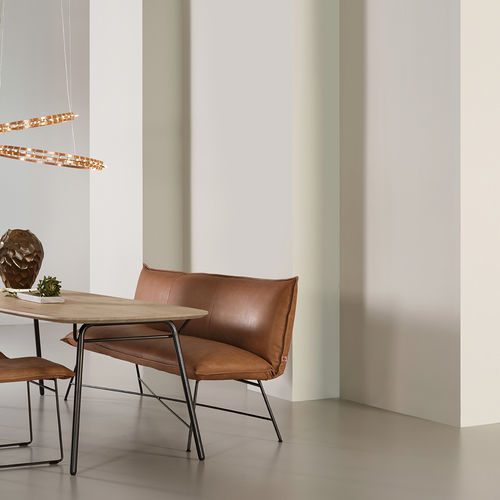 Banquette contemporaine - Vidar  - Jess - en tissu / en cuir / avec piètement en acier