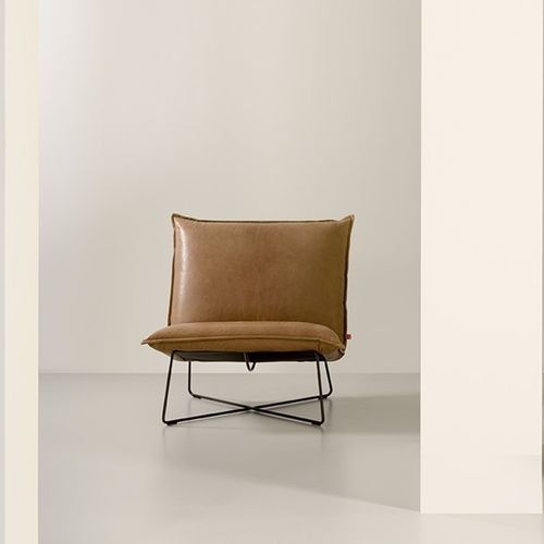 Fauteuil contemporain - Earl - Jess - en tissu / en cuir / marron