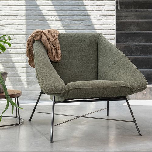 Fauteuil contemporain - Brazil - Jess - en tissu / en cuir / marron