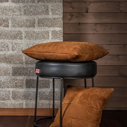Coussin carré - Lewis  - Jess - patchwork / résidentiel / en cuir