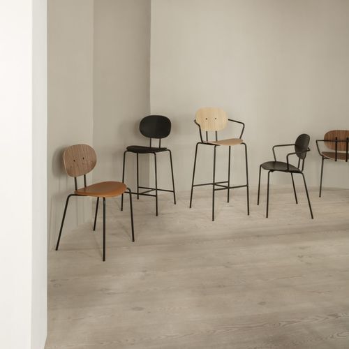 Chaise de bar contemporaine - PIET HEIN - sibast furniture - d'intérieur / en laine / en cuir
