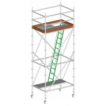Échafaudage en acier galvanisé - MEKA 48 - DACAME - sur roulettes