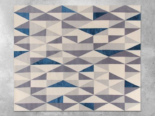 Tapis contemporain - DIAMANTINA   - AMINI - géométrique / en laine du Tibet / en soie
