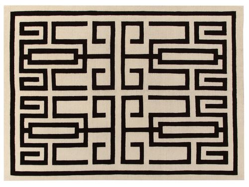 Tapis contemporain - LABIRINTO  - AMINI - géométrique / en laine du Tibet / en soie