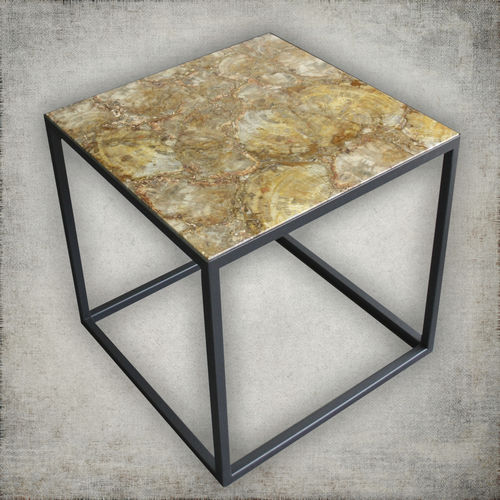 Table d'appoint contemporaine - SKU 160 - Unik - en métal / en pierre naturelle / carrée