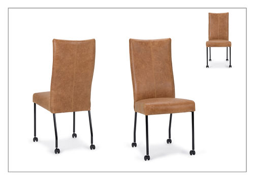 Chaise contemporaine - AUCKLAND - Unik - d'intérieur / en tissu / en cuir