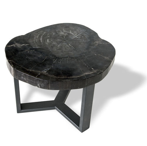 Table d'appoint contemporaine - 517 - Unik - en bois fossilisé / ronde / ovale