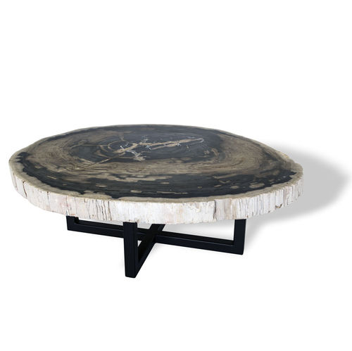Table basse contemporaine - 1001 - Unik - en bois fossilisé / ovale / résidentielle