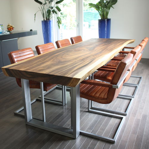 Table à manger contemporaine - Unik - en noyer / en bois laqué / en noyer américain