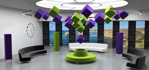 Panneau acoustique pour faux-plafond - OBELSOUND - Espace Cloison - en polyester / rectangulaire / pour bureau