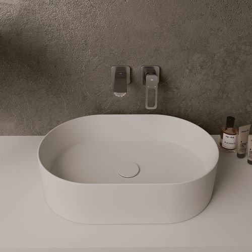 Vasque à poser - Flow - QUARE DESIGN - en résine / sur mesure / ovale
