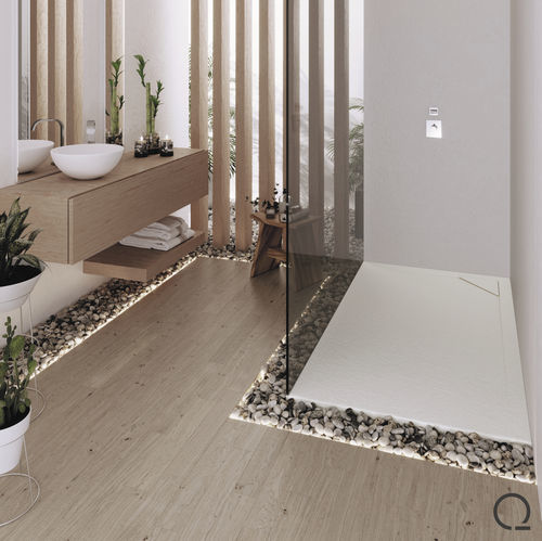 Receveur de douche rectangulaire - Delta - QUARE DESIGN - à poser / en résine / antidérapant