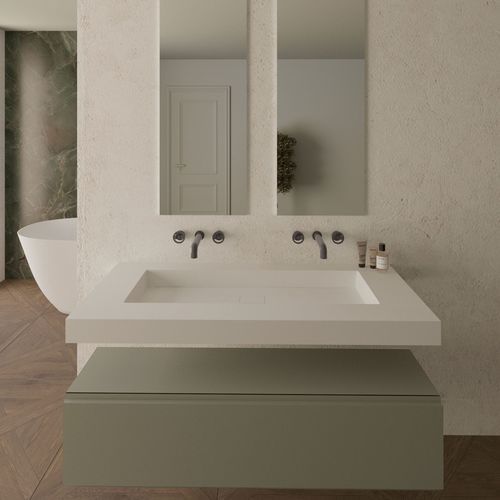 Plan vasque en résine - Long Island - QUARE DESIGN - sur mesure / à usage professionnel