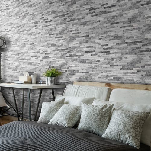 Panneau décoratif. en pierre naturelle - LUNARO - STEGU SP. Z O.O. - pour agencement intérieur / blanc / aspect brique
