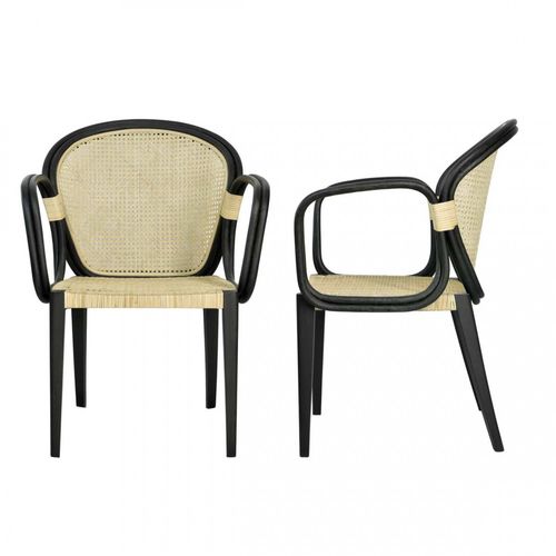 Chaise de salle à manger classique - WINSTON : Y14CH-003 - Corner 43 Decor - d'intérieur / en rotin / avec piètement en teck