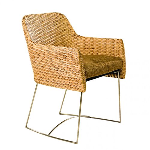 Chaise contemporaine - CHULA : J06CH-0006 - Corner 43 Decor - d'intérieur / en rotin / avec piètement en aluminium