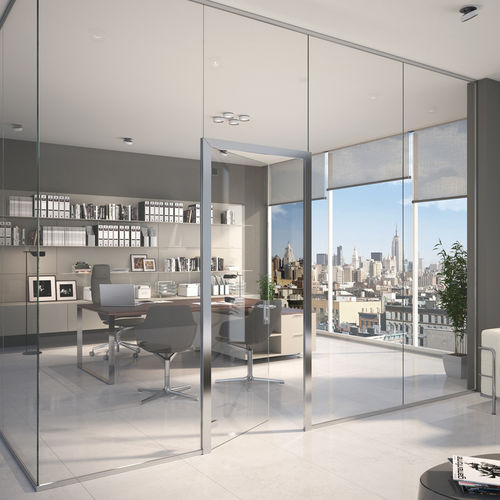 Cloison séparatrice fixe - PROFIX DOOR - Logli Massimo Spa - modulaire / en verre / en aluminium