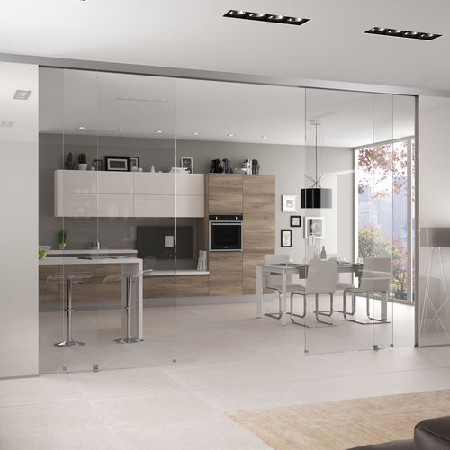 Système coulissant en aluminium - LM - Logli Massimo Spa - pour porte / pour porte en verre