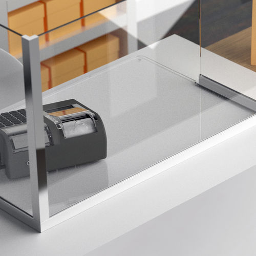 Séparateur de bureau sur bureau - CRISTAL PRACTIC - Logli Massimo Spa - auto-portant / en verre / en acier