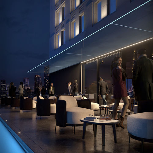 Auvent en métal - Logli Massimo Spa - en verre / plat / contemporain