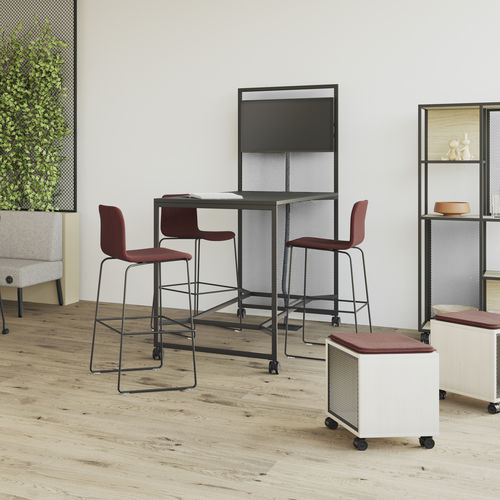 Tabouret contemporain - VAPAA - Nowy Styl - en tissu / avec piètement en métal / avec repose-pieds
