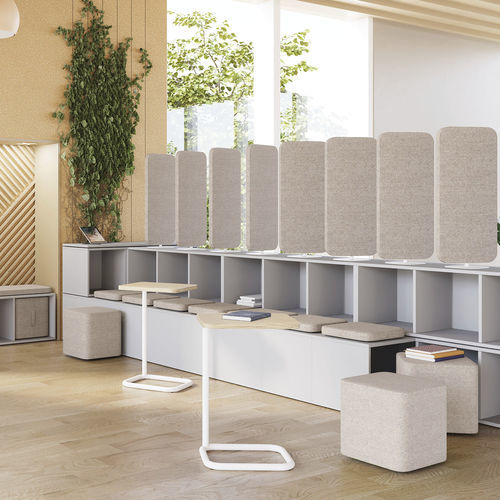 Pouf contemporain - OXO - Nowy Styl - en tissu / en bois / carré
