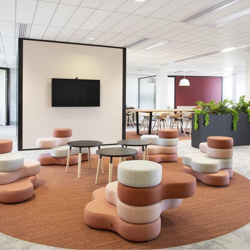 Pouf contemporain - TAPA - Nowy Styl - en tissu / en mousse de polyuréthane / rond