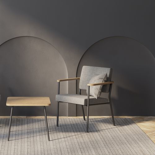 Fauteuil visiteur contemporain - ZONE - Nowy Styl - en tissu / en cuir / en acier