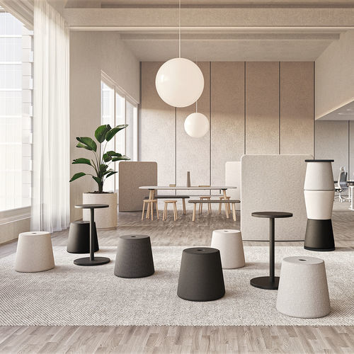 Pouf design - VERSI - Nowy Styl - en tissu / en bois / rond