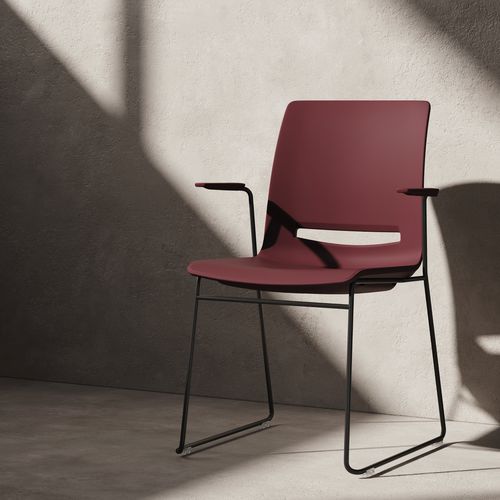 Chaise de conférence contemporaine - V-CARE - Nowy Styl - d'intérieur / en plastique / avec piètement en métal