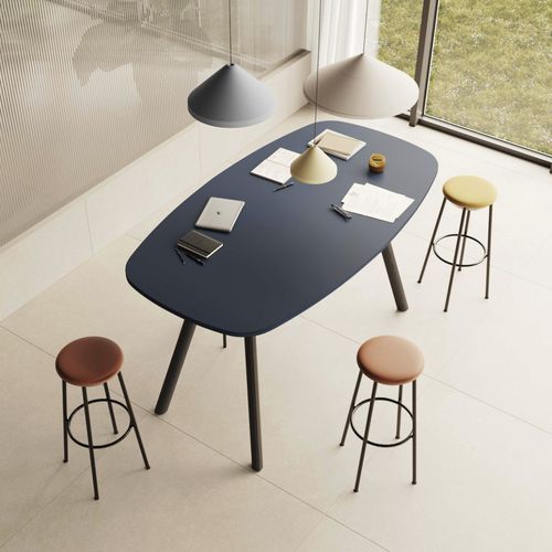 Tabouret contemporain - CREVA - Nowy Styl - en tissu / en bois / en métal