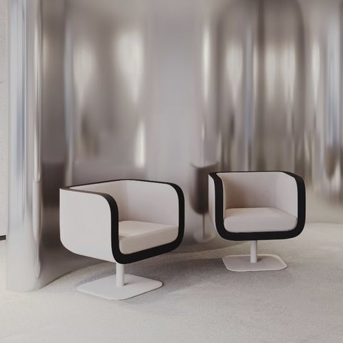 Fauteuil design minimaliste - BOUND - Nowy Styl - en cuir / en tissu / en métal