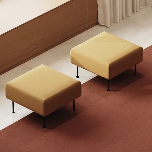 Pouf contemporain - CREVA - Nowy Styl - en tissu / carré / tapissé