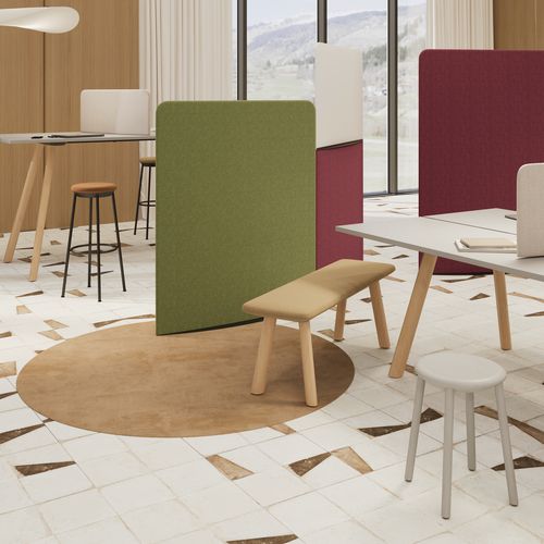 Séparateur d'espace en bois - CREVA WALL - Nowy Styl - en tissu / pour bureau / modulable