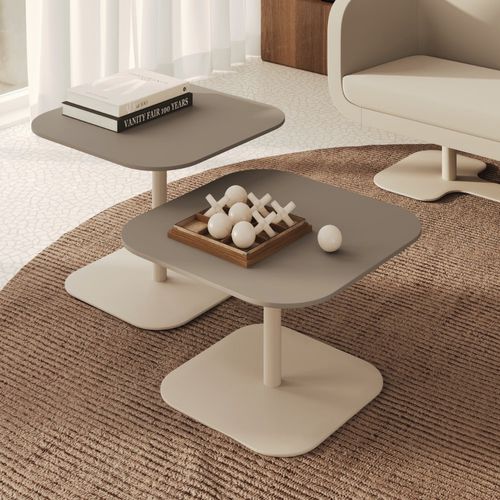 Table basse contemporaine - BOUND - Nowy Styl - en mélaminé / avec piètement en métal / rectangulaire