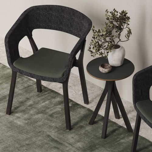 Table bistrot design minimaliste - NJORD - Nowy Styl - en bois / avec piètement en bois / ronde