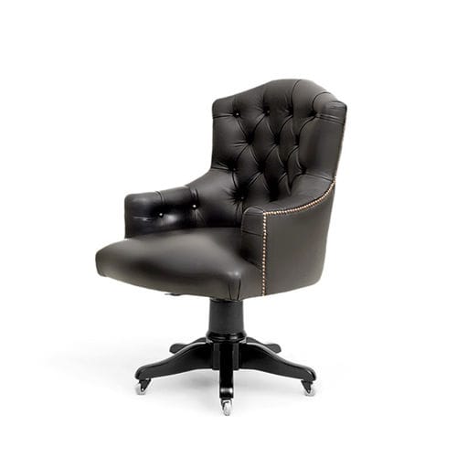 Fauteuil de direction chesterfield - MANILA - Larforma - en cuir / en bois massif / en hêtre