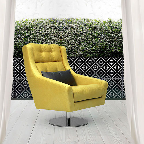 Fauteuil contemporain - CROWN - Larforma - en cuir / en tissu / en acier inoxydable