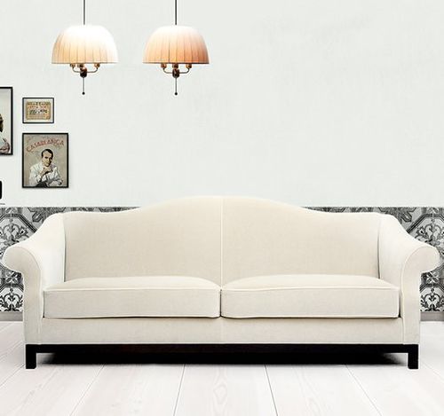 Canapé classique - CASABLANCA - Larforma - en velours / beige / 3 places