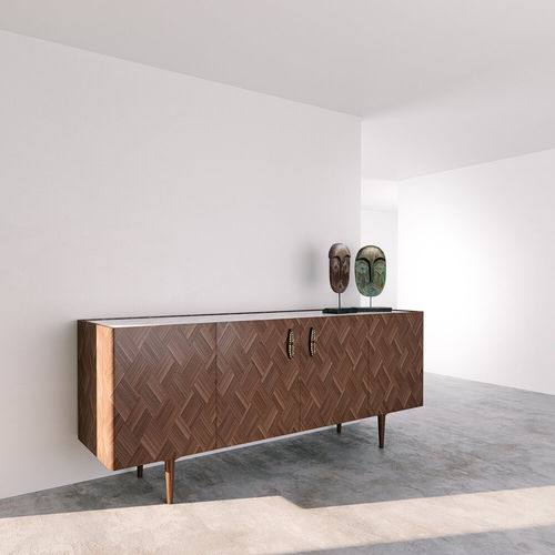 Buffet contemporain - AFONSO - Larforma - en placage de bois / en noyer américain / en marbre