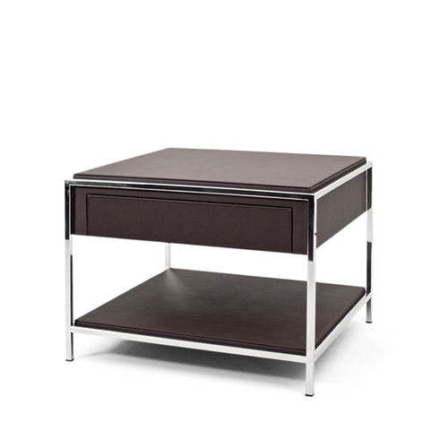Table d'appoint contemporaine - HOUSTON - Larforma - en MDF / en contreplaqué / en cuir