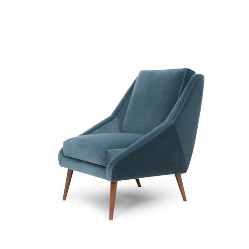 Fauteuil contemporain - Obama Armchair - Larforma - en tissu / en hêtre / bleu