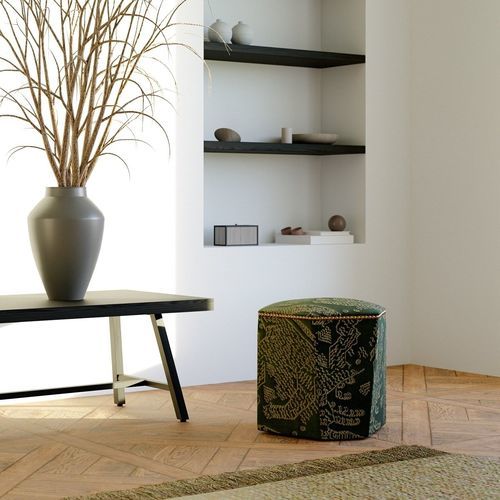 Pouf contemporain - Cobb - Larforma - en tissu / en cuir / autres formes