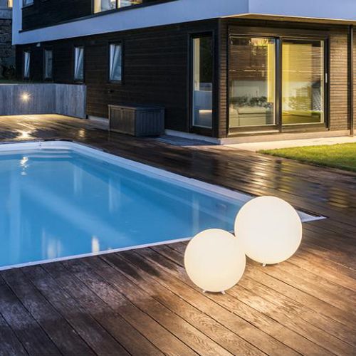 Lampe de sol - MOON - SG LIGHTING - en polycarbonate / contemporaine / d'extérieur