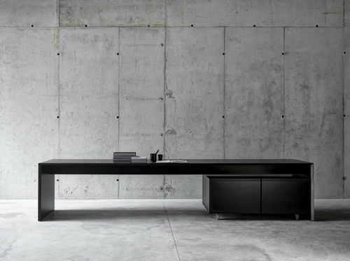 Table contemporaine - OMBRI 01 - Fioroni Design - en MDF laqué / rectangulaire / avec rangement