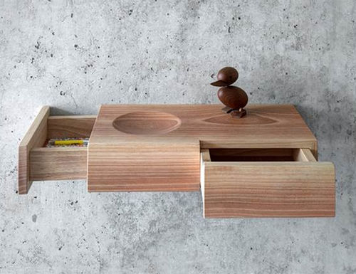 Étagère murale - BÀUTI SMALL - Fioroni Design - contemporaine / en noyer / en bois massif