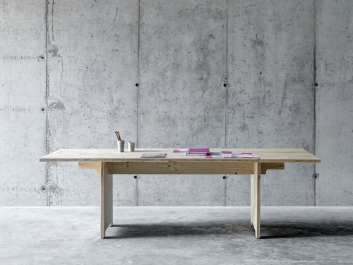 Table contemporaine - TINO - Fioroni Design - en chêne / en mélèze / rectangulaire