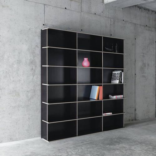 Bibliothèque modulable - J.M.B/3.6 - Fioroni Design - contemporaine / pour bureau / en contreplaqué