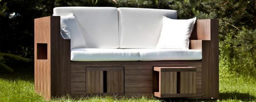 Canapé contemporain - LOUNGE - Ateliers Phi SA - de jardin / sur mesure / multicolore