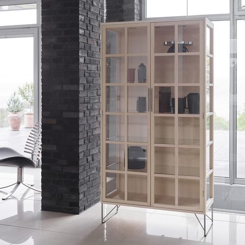 Vitrine contemporaine - AK 2780 - Naver Collection - en verre / en chêne / en noyer